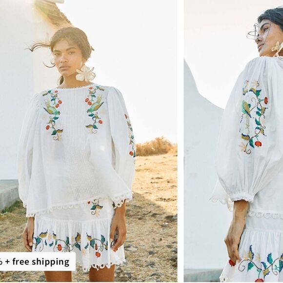 Farm Rio - Pitanga Embroidery Mini Skirt size Small new - Picture 2 of 14